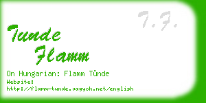 tunde flamm business card