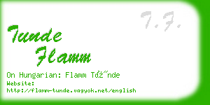 tunde flamm business card